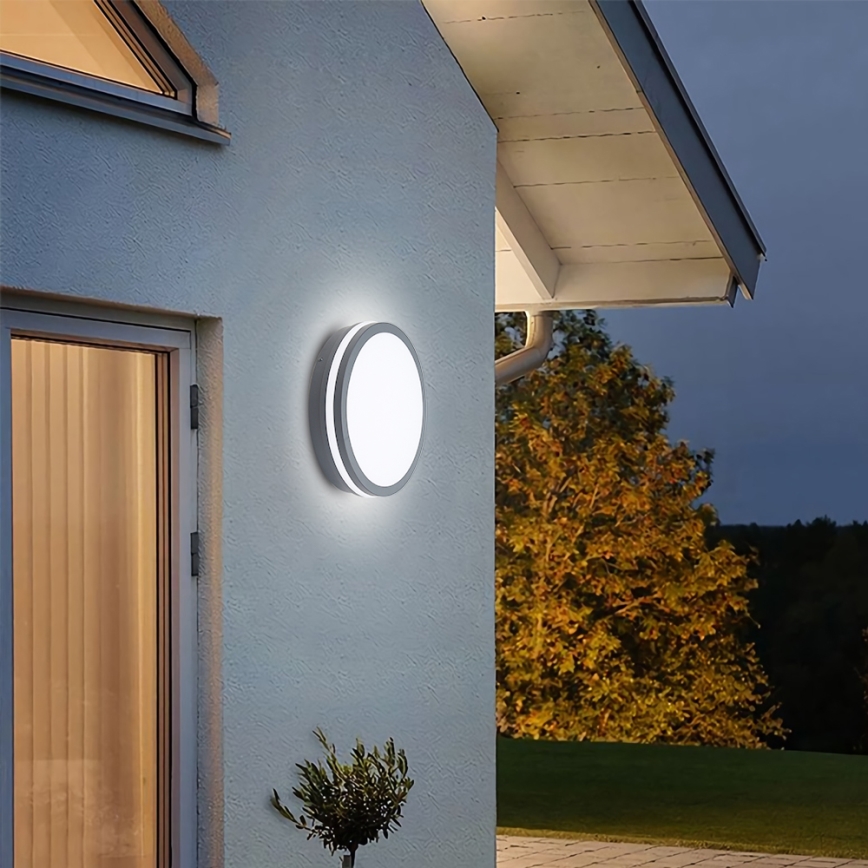 Brilagi - LED Venkovní svítidlo se senzorem BENE LED/24W/230V pr. 26 cm antracit IP54