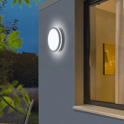Brilagi - LED Venkovní svítidlo se senzorem BENE LED/24W/230V pr. 26 cm antracit IP54