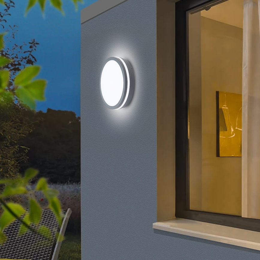 Brilagi - LED Venkovní svítidlo se senzorem BENE LED/24W/230V pr. 26 cm antracit IP54