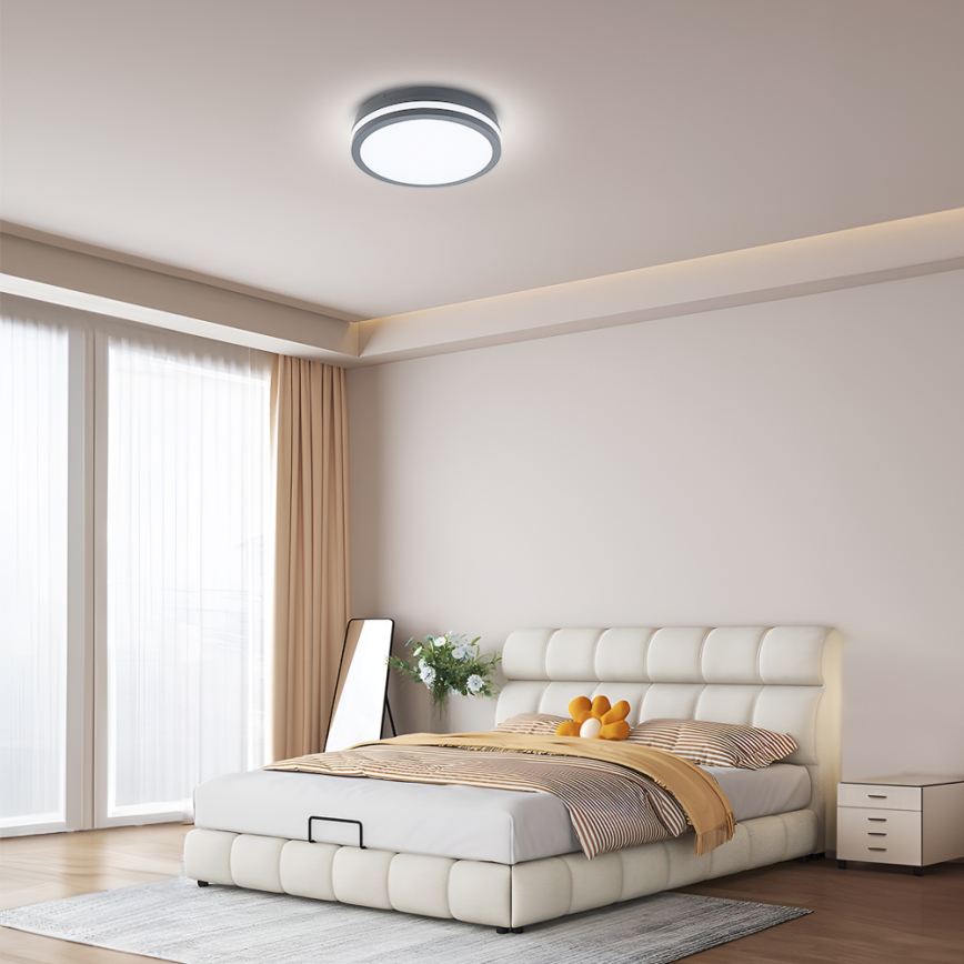 Brilagi - LED Venkovní svítidlo se senzorem BENE LED/24W/230V pr. 26 cm antracit IP54