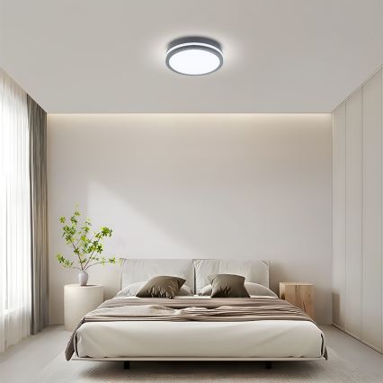 Brilagi - LED Venkovní svítidlo se senzorem BENE LED/24W/230V pr. 26 cm antracit IP54