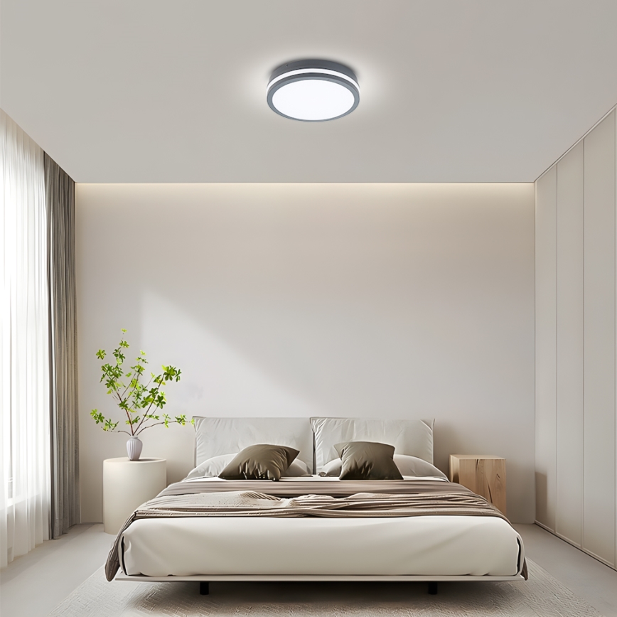 Brilagi - LED Venkovní svítidlo se senzorem BENE LED/24W/230V pr. 26 cm antracit IP54