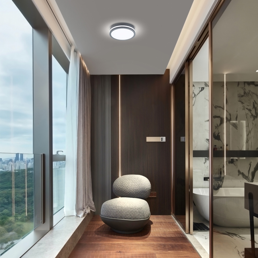 Brilagi - LED Venkovní svítidlo se senzorem BENE LED/24W/230V pr. 26 cm antracit IP54