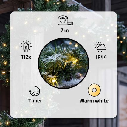 BRILAGI - LED Venkovní vánoční dekorace GIRLANDA 112xLED/230V 700 cm IP44