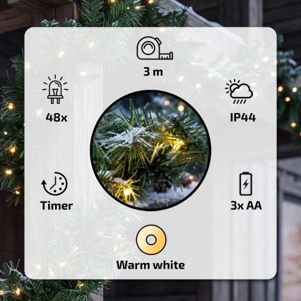BRILAGI - LED Venkovní vánoční dekorace GIRLANDA LED/3xAA 300 cm IP44