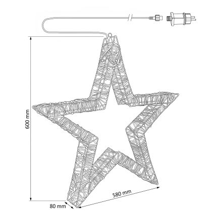 BRILAGI - LED Venkovní vánoční dekorace LED/3,3W/230V IP44 60 cm hvězda
