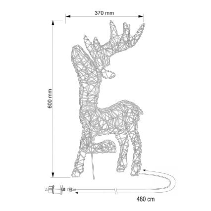 BRILAGI - LED Venkovní vánoční dekorace LED/3,3W/230V IP44 60x37 cm sob