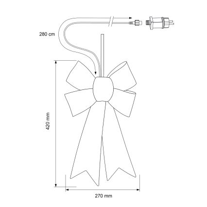BRILAGI - LED Venkovní vánoční dekorace LED/3,3W/230V IP44 mašle stříbrná