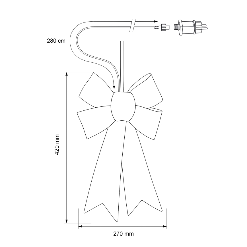 BRILAGI - LED Venkovní vánoční dekorace LED/3,3W/230V IP44 mašle zlatá