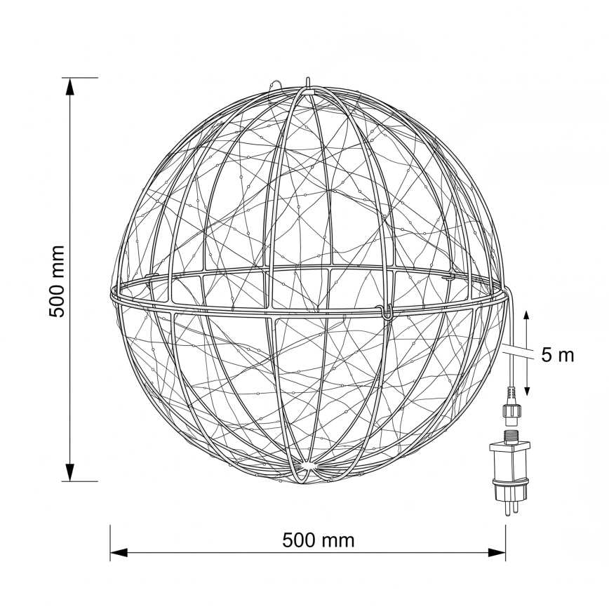 BRILAGI - LED Venkovní vánoční dekorace LED/3,3W/230V IP44 pr. 50 cm koule