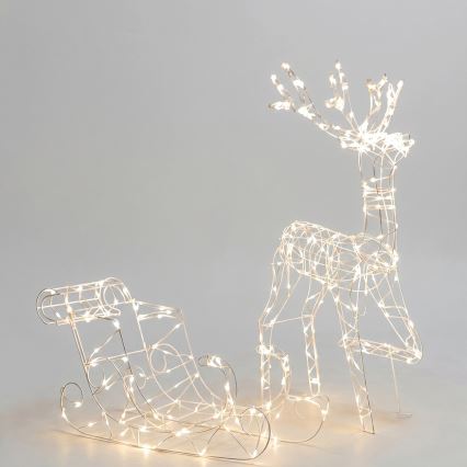 BRILAGI - LED Venkovní vánoční dekorace LED/3,6W/8 funkcí 100 cm IP44 sob se sáněmi teplá bílá
