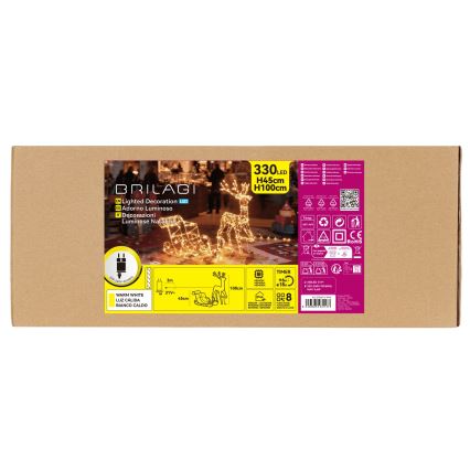 BRILAGI - LED Venkovní vánoční dekorace LED/3,6W/8 funkcí 100 cm IP44 sob se sáněmi teplá bílá