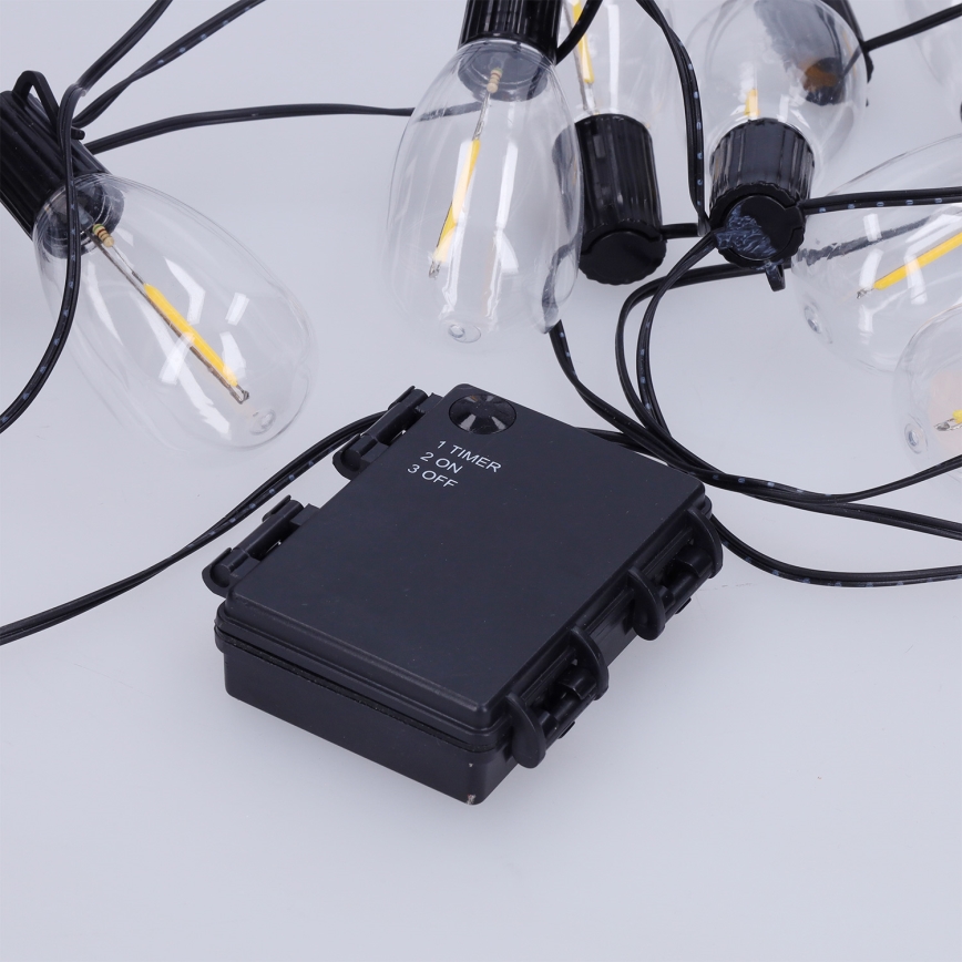 Brilagi - LED Venkovní vánoční girlanda 10xLED/3xAA 3,2m IP44 teplá bílá