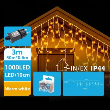 BRILAGI - LED Venkovní vánoční řetěz 1000xLED/9W/8 funkcí 53x0,6m IP44 teplá bílá