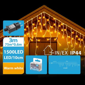 BRILAGI - LED Venkovní vánoční řetěz 1500xLED/12W/8 funkcí 78x0,6m IP44 teplá bílá