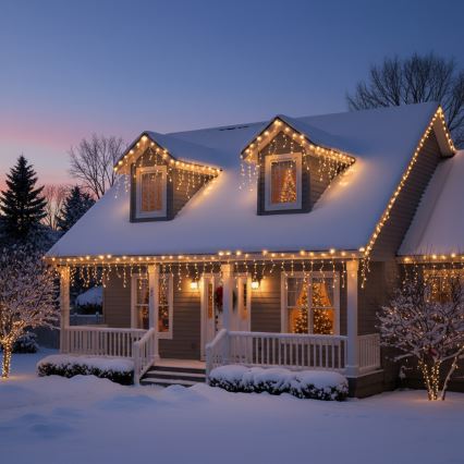 Brilagi - LED Venkovní vánoční řetěz 200xLED/8 funkcí 13m IP44 teplá bílá rampouchy