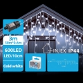 BRILAGI - LED Venkovní vánoční řetěz 600xLED/6W/8 funkcí 33x0,6m IP44 studená bílá