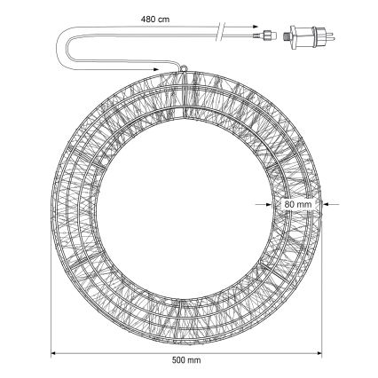 BRILAGI - LED Venkovní vánoční věnec LED/5,4W/230V IP44 pr. 50 cm