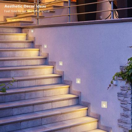 Brilagi - LED Venkovní vestavné svítidlo STAIRDOT LED/2W/230V bílá IP65 hranatý
