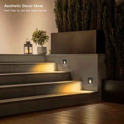 Brilagi - LED Venkovní vestavné svítidlo STAIRDOT LED/2W/230V černá IP65 hranatý