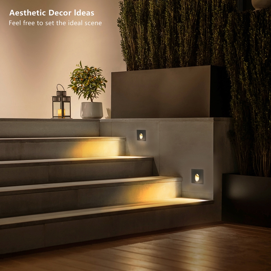 Brilagi - LED Venkovní vestavné svítidlo STAIRDOT LED/2W/230V černá IP65 hranatý