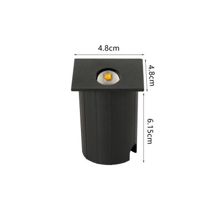Brilagi - LED Venkovní vestavné svítidlo STAIRDOT LED/2W/230V černá IP65 hranatý