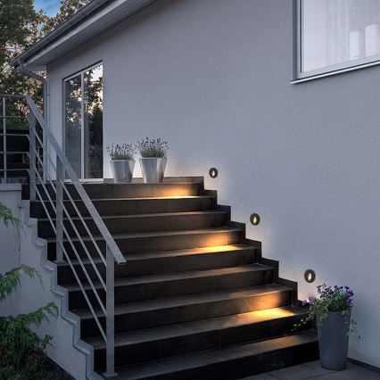 Brilagi - LED Venkovní vestavné svítidlo STAIRDOT LED/2W/230V černá IP65 kulatý