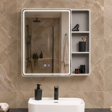 BRILAGI - LED Zrcadlová koupelnová skříňka s podsvícením AVOLA SINGLE 75x70 cm