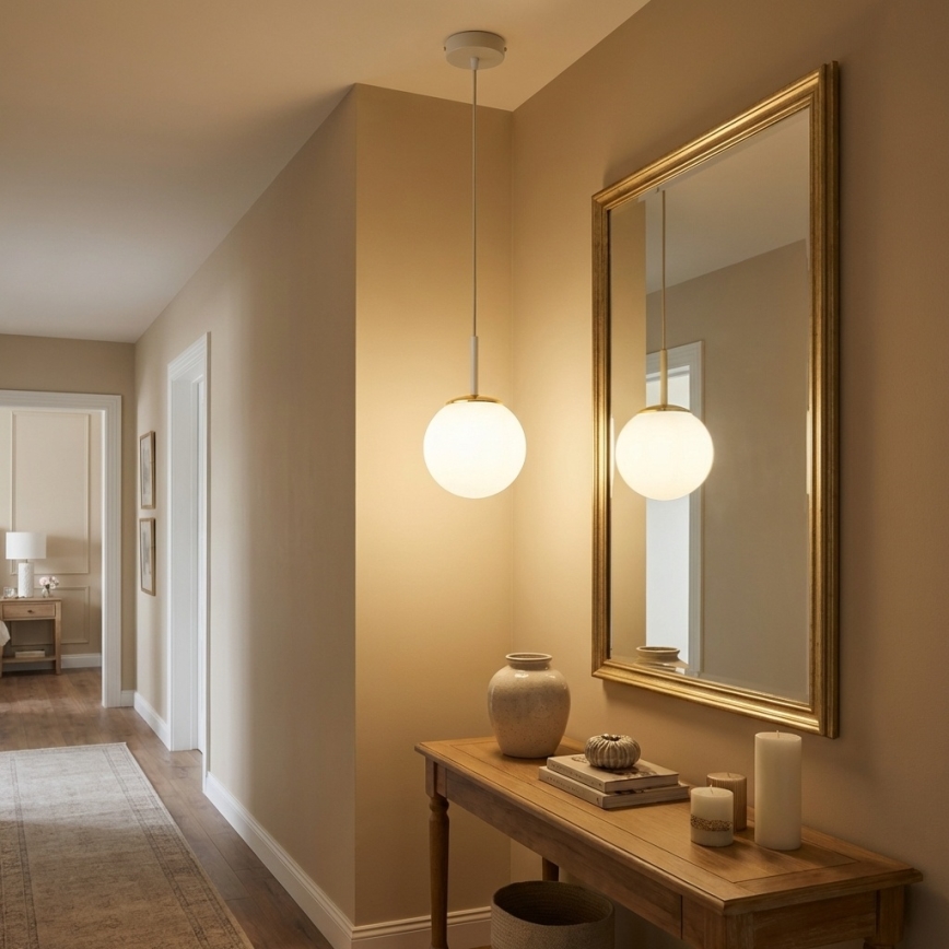 Brilagi - Lustr na lanku 1xE27/60W/230V béžová/zlatá