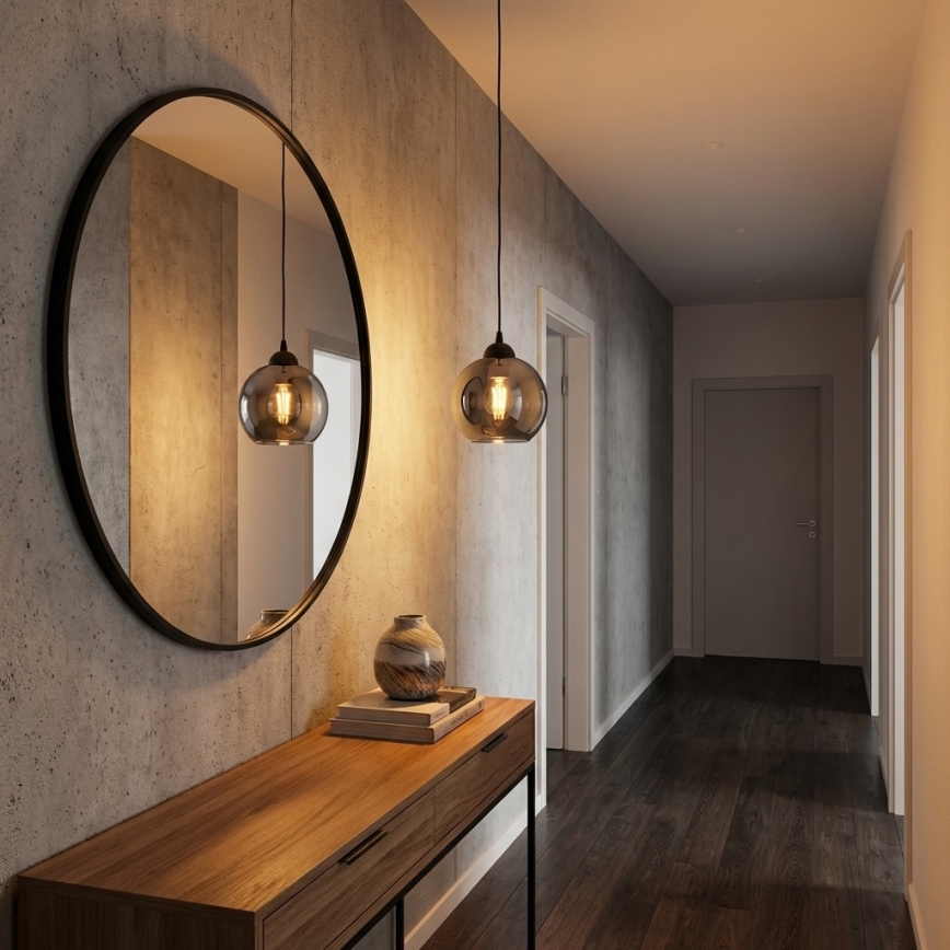 Brilagi - Lustr na lanku 1xE27/60W/230V černá/kouřová šedá