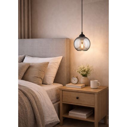 Brilagi - Lustr na lanku 1xE27/60W/230V černá/kouřová šedá