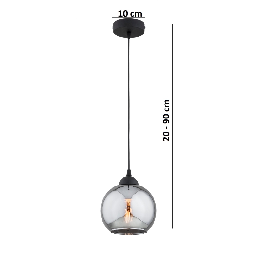 Brilagi - Lustr na lanku 1xE27/60W/230V černá/kouřová šedá