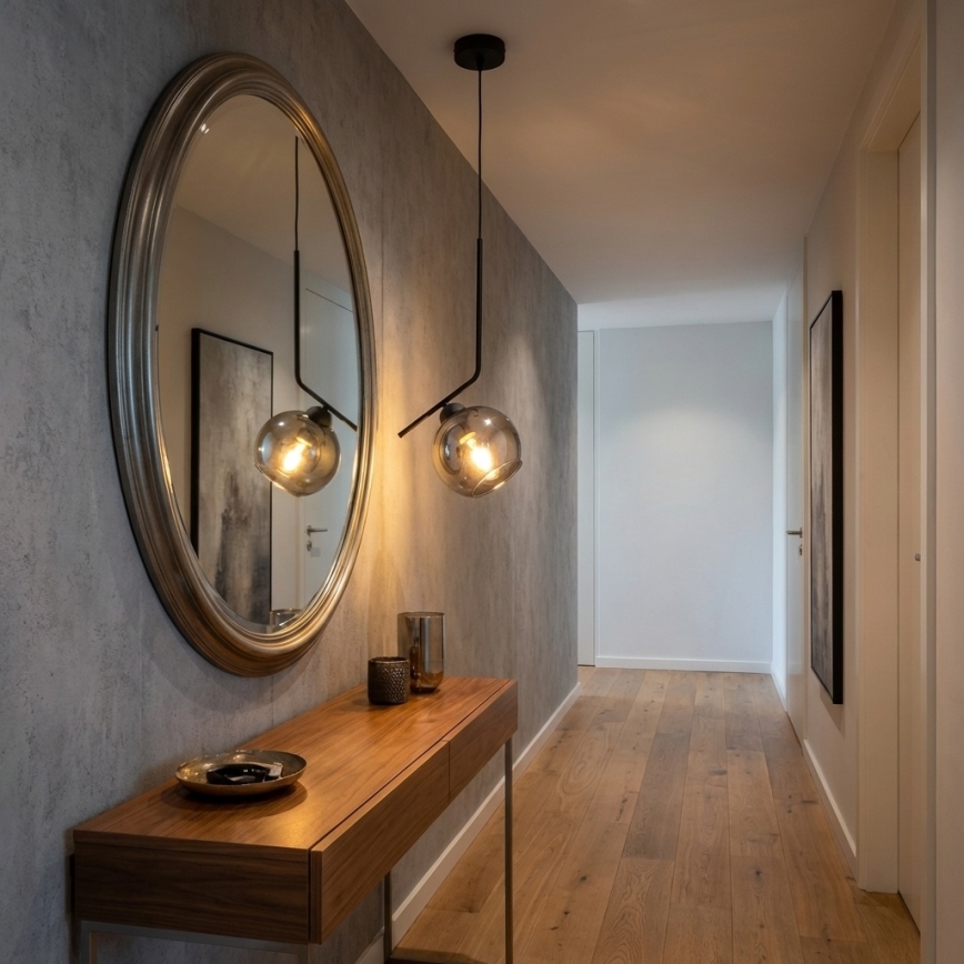 Brilagi - Lustr na lanku 1xE27/60W/230V černá/kouřová šedá