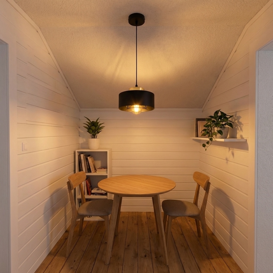 Brilagi - Lustr na lanku 1xE27/60W/230V pr. 20 cm černá/zlatá