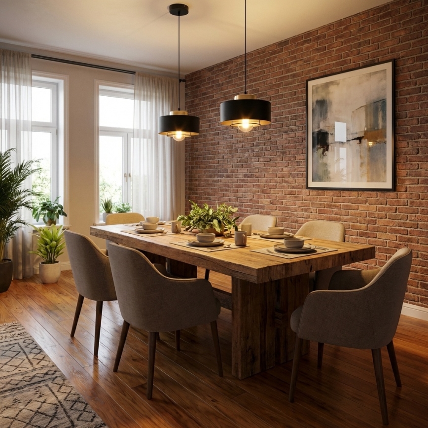 Brilagi - Lustr na lanku 1xE27/60W/230V pr. 20 cm černá/zlatá