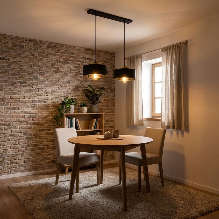 Brilagi - Lustr na lanku 2xE27/60W/230V černá/zlatá