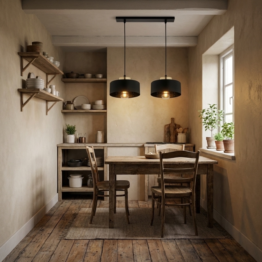 Brilagi - Lustr na lanku 2xE27/60W/230V černá/zlatá