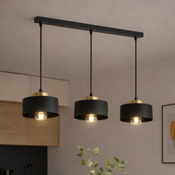 Brilagi - Lustr na lanku 3xE27/60W/230V černá/zlatá