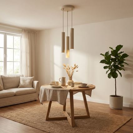 Brilagi - Lustr na lanku 3xGU10/15W/230V béžová/zlatá