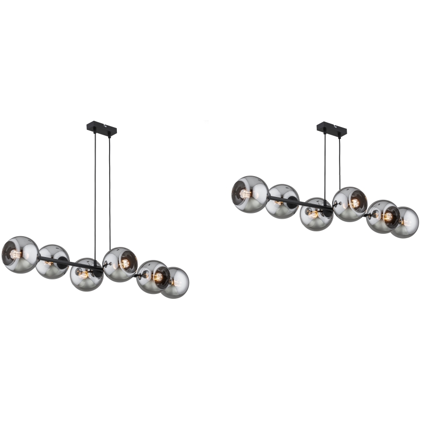 Brilagi - Lustr na lanku 6xE27/60W/230V černá/kouřová šedá