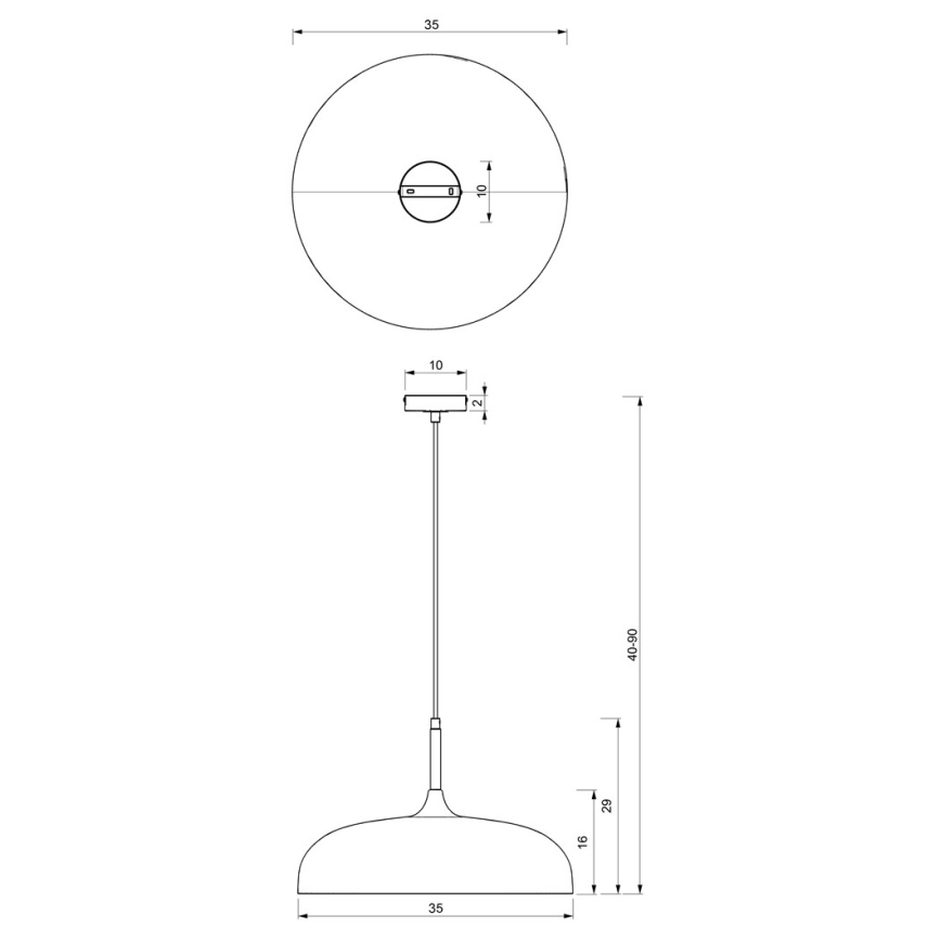 Brilagi - Lustr na lanku ABRAHAM 1xE27/60W/230V pr. 35 cm černá