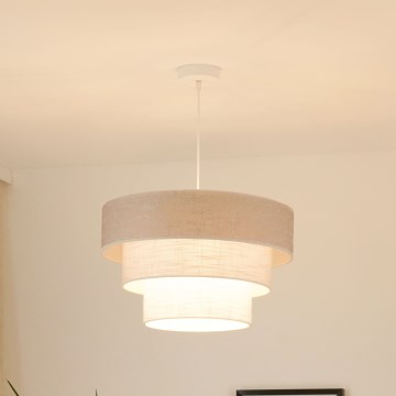 Brilagi - Lustr na lanku ALASKA LUNETA 1xE27/15W/230V pr. 45 cm šedá/krémová