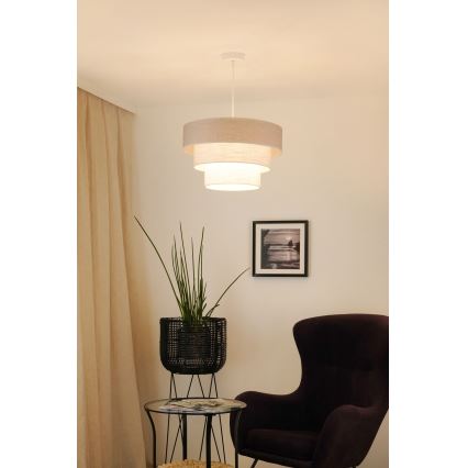 Brilagi - Lustr na lanku ALASKA LUNETA 1xE27/15W/230V pr. 45 cm šedá/krémová