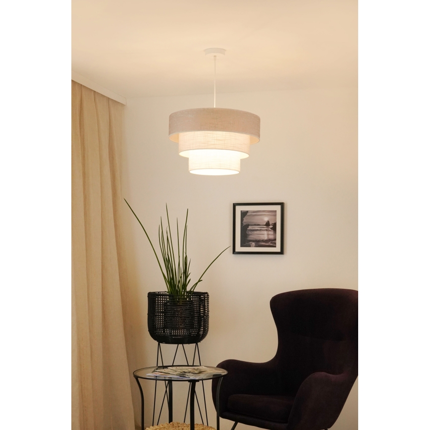 Brilagi - Lustr na lanku ALASKA LUNETA 1xE27/15W/230V pr. 45 cm šedá/krémová