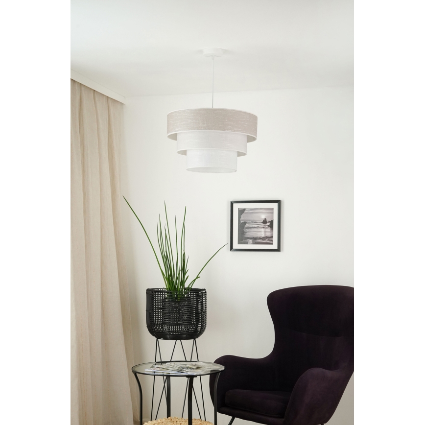 Brilagi - Lustr na lanku ALASKA LUNETA 1xE27/15W/230V pr. 45 cm šedá/krémová