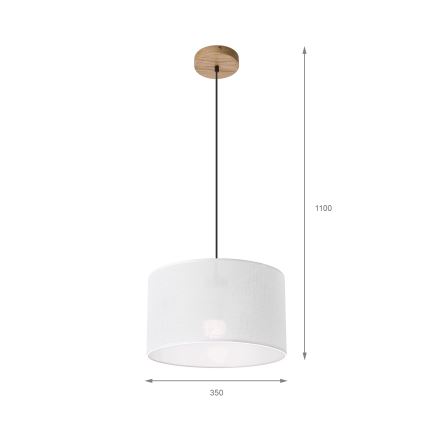 Brilagi - Lustr na lanku ANTHONY 1xE27/60W/230V dub/bílá