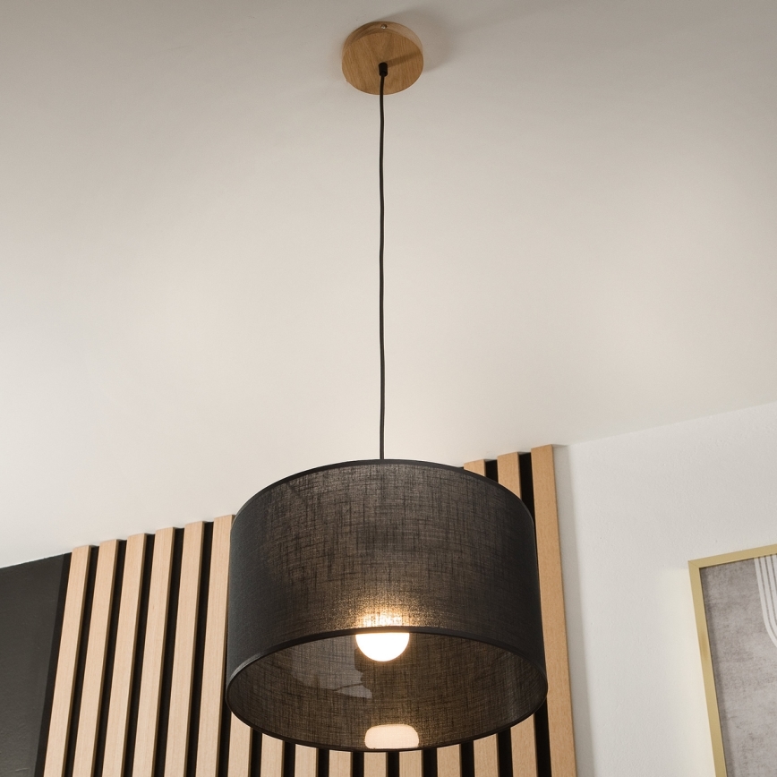 Brilagi - Lustr na lanku ANTHONY 1xE27/60W/230V dub/černá
