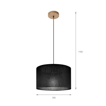 Brilagi - Lustr na lanku ANTHONY 1xE27/60W/230V dub/černá
