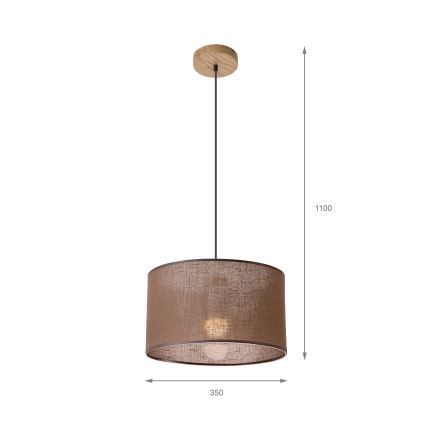 Brilagi - Lustr na lanku ANTHONY 1xE27/60W/230V dub/hnědá