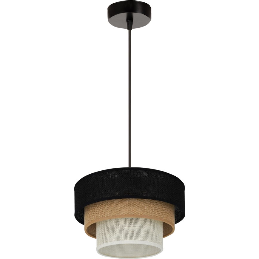 Brilagi - Lustr na lanku ASPEN LUNETA 1xE27/15W/230V pr. 25 cm černá/béžová/krémová